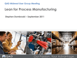 Lean for Process Manufacturing