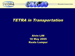 TETRA in Transportation