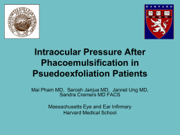 Intraocular Pressure After Phacoemulsification in