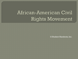 African-American Civil Rights Movement PowerPoint