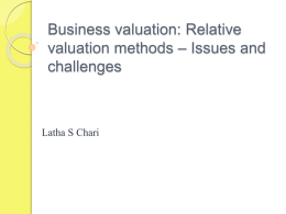 Business valuation: Relative valuation methods – Issues