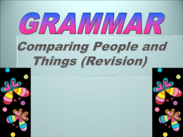 Comparing People and Things (Revision)