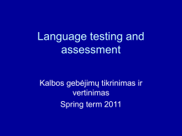 Language testing and assessment