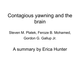 Contagious yawning and the brain Steven M. Platek, Feroze