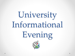 University Informational Evening