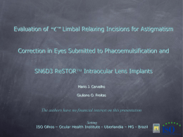 . Limbal relaxing incision for corneal astigmatism