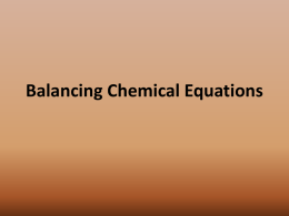 Balancing Chemical Equations - Center Grove Elementary School