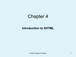 Chapter 4 Intro to HTML