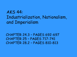 AKS 44: Industrialization, Nationalism, and Imperialism