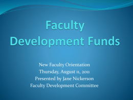 Faculty Development Funds