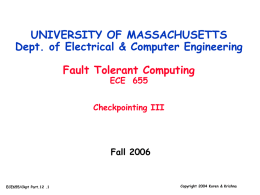 Part11:Checkpointing 3 - University of Massachusetts Amherst