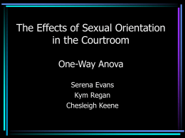 The Effects of Sexual Orientation in the Courtroom One