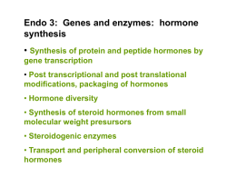 Synthesis of protein and peptide hormones