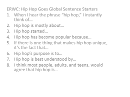 ERWC: Hip Hop Goes Global Sentence Starters