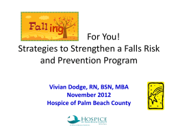 Falling For You! Strategies to Strengthen a Falls Risk and