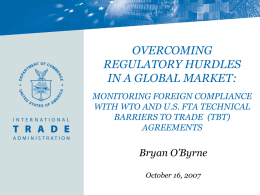 MONITORING FOREIGN COMPLIANCE WITH TRADE AGREEMENTS