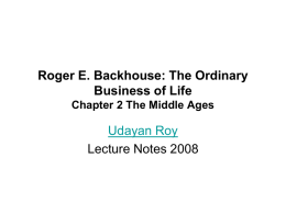 Roger E. Backhouse: The Ordinary Business of Life Chapter