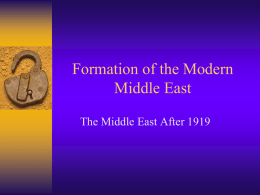 Formation of the Modern Middle East