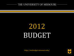2012 BUDGET - University of Missouri