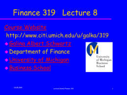 Finance 319 Lecture 8, date 02.05.01