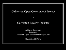 The GOGP v. The Galveston Poverty Industry