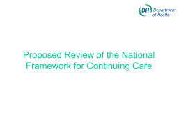 Proposals for a Common Assessment Framework for Adults