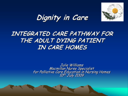 INTEGRATED CARE PATHWAY FOR THE ADULT DYING PATIENT …