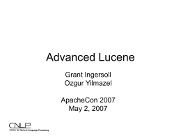 Advanced Lucene - Apache Software Foundation