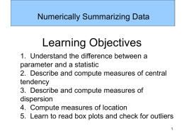 Chapter Three Numerically Summarizing Data