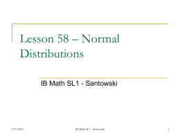 Lesson 58 – Normal Distributions
