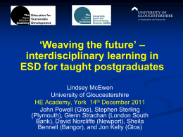 Interdisciplinary learning in ESD at taught postgraduate
