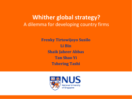 Whither global strategy? A dilemma for developing country