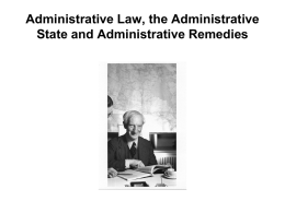 Administrative Law, the Administrative State and