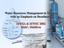 Case Study B Theme 1 Maldives on Desalination
