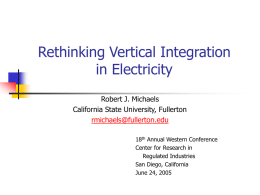 Rethinking Vertical Integration in Electricity