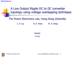 A Low Output Ripple DC to DC converter topology using