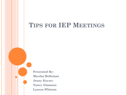 Tips for IEP Meetings - Burke County Public Schools
