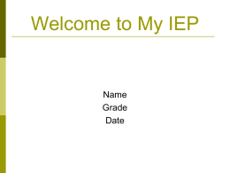 Welcome to My IEP - CCSDNM Exceptional Programs