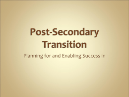 Post-Secondary Transition