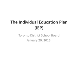 The Individual Education Plan(IEP)