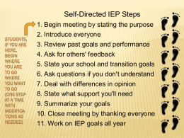 Student Involvement In Their IEP