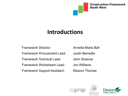 Briefings for Contractors on Construction Framework South West