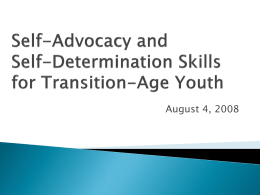 Self-Advocacy Skills for Transition