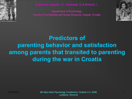Predictors of parenting behavior and satisfaction among