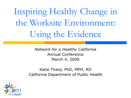 Transforming the Norm Obesity Prevention in California
