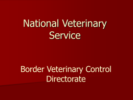 National Veterinary Service - Home: OIE