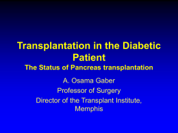 Pancreas Transplant Categories