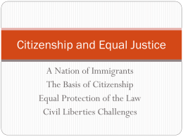 Citizenship and Equal Justice