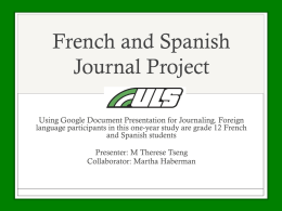 ULS French and Spanish Journal Project