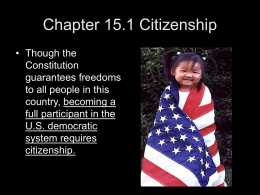 Chapter 15.1 Citizenship